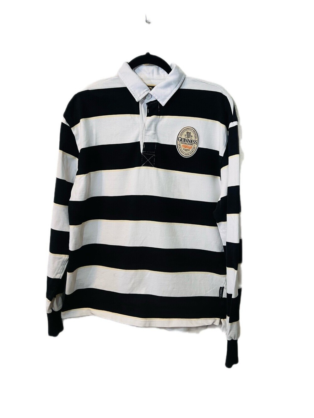 Guinness Beer Striped Rugby Shirt Official Merchandise Sz L